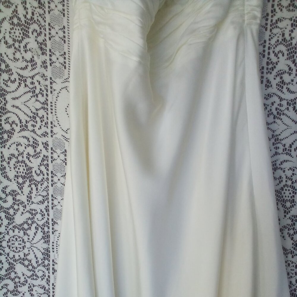 Calvin Klein Long Ivory Satin Gown w/embellished straps Size: 10 NWT - Picture 8 of 8
